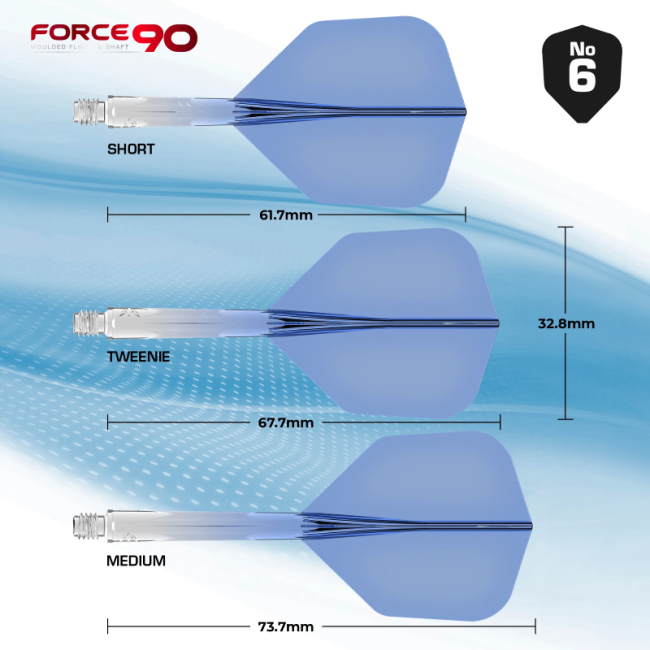 Mission Force 90 Moulded Flight & Shaft System Blau/Transparent - Standard No6